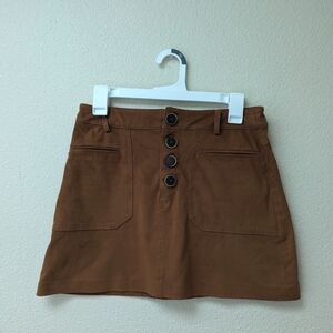 Rust Burnt Orange Suede Zara Mini-skirt